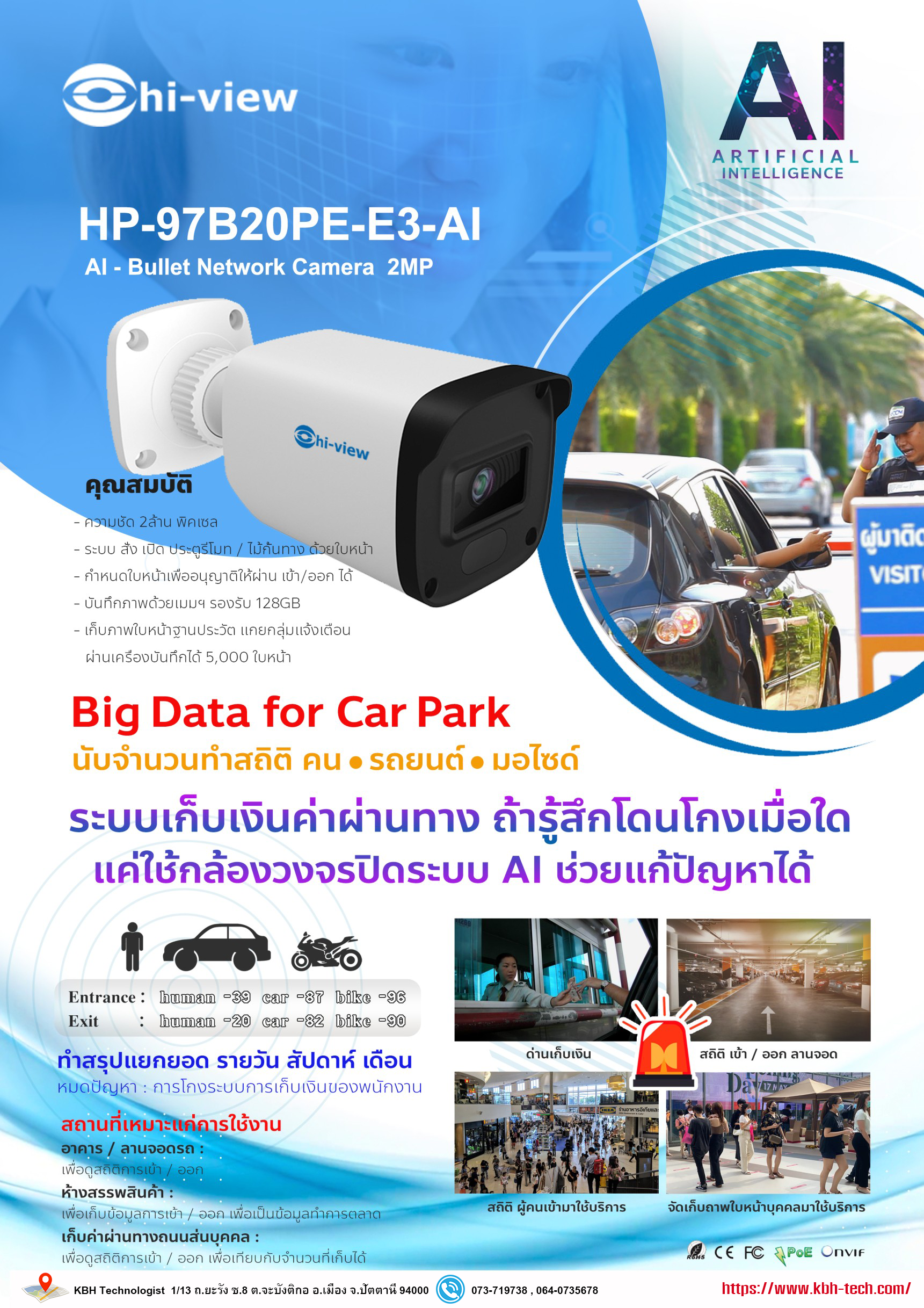เทคโนโลยี กล้อง Hi-View รุ่น HP-97B20PE-E3-Ai  2MP V.1
